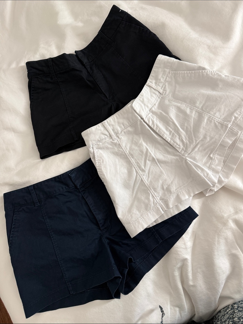 Abercrombie & Fitch Women's Shorts — Black, White, Navy